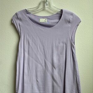 Aritzia Wilfred Lavender Cap-Sleeve Scoop Neck Top
